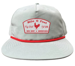 Closet Clean Out! Mile0Fest Red/White Woven Patch Hat