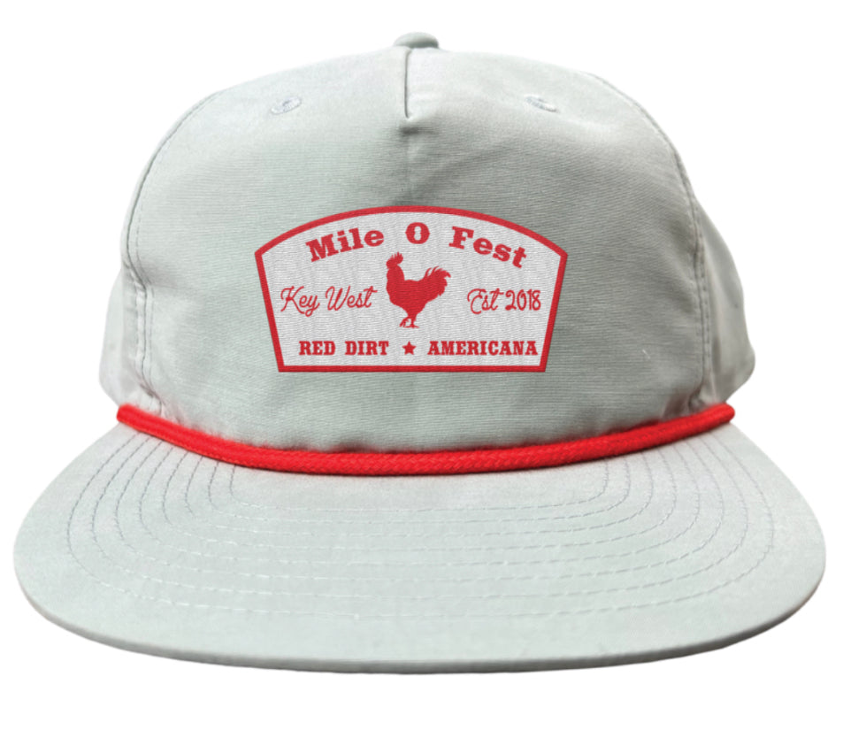 Closet Clean Out! Mile0Fest Red/White Woven Patch Hat
